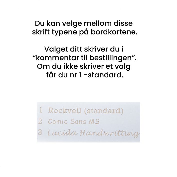 Bordkort - eget design