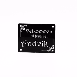 Dørskilt inkl. avstandstykker