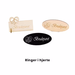 Bordkort hjerte med ringer