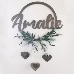 Dekorskilt - sirkel med navn