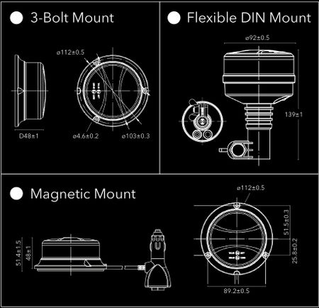 Blixtljus Beacon Mini med magnetfäste