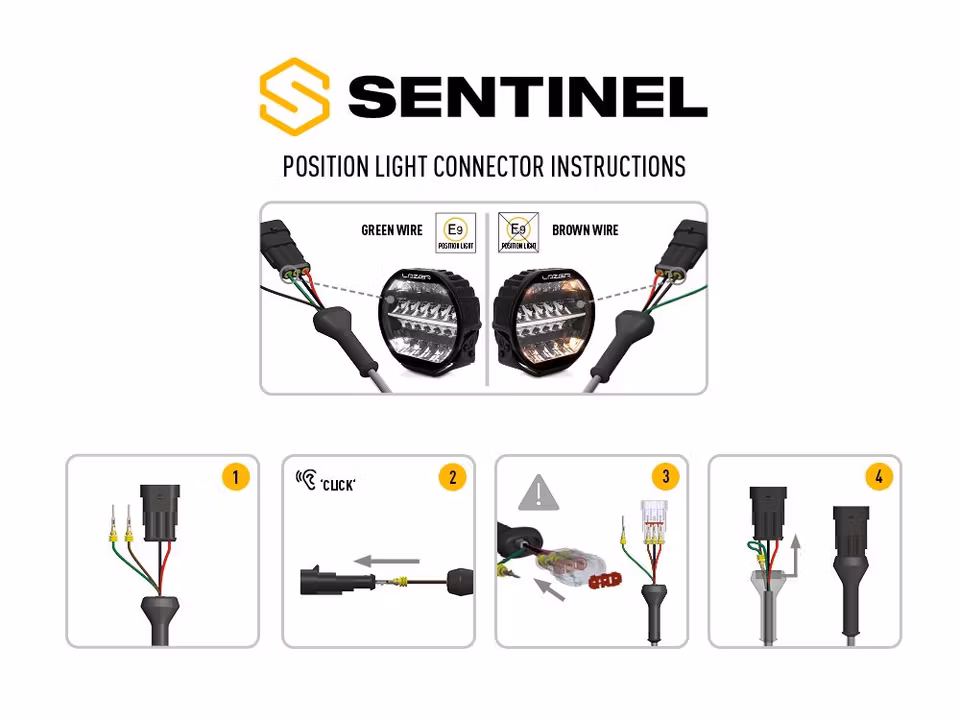 Led extraljus 7 tum - Lazer Sentinel Elite med positionsljus
