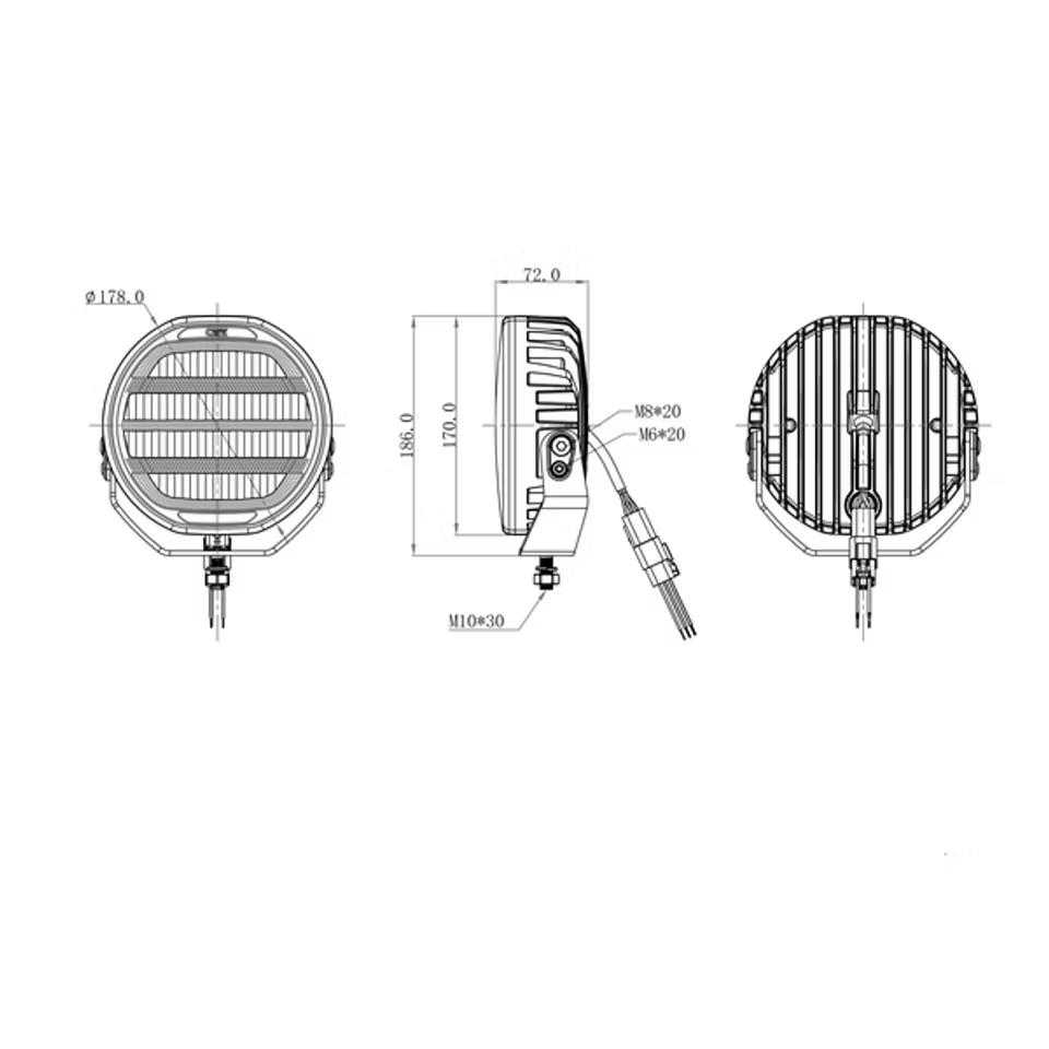 Led extraljus 7 tum - Ozz XR2 P7 med positionsljus