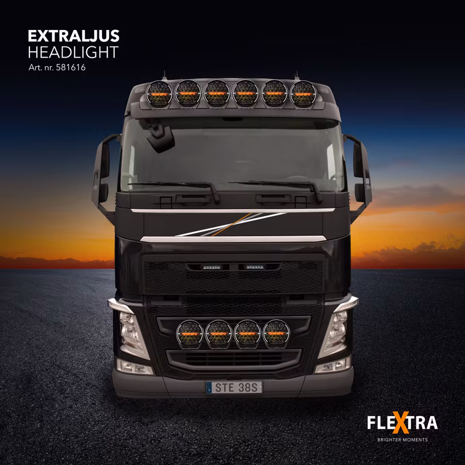 Led extraljus 9 tum - Flextra IceX med värmelins