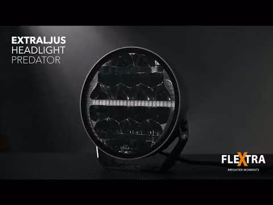 Led extraljus 9 tum - Flextra Predator med positionsljus
