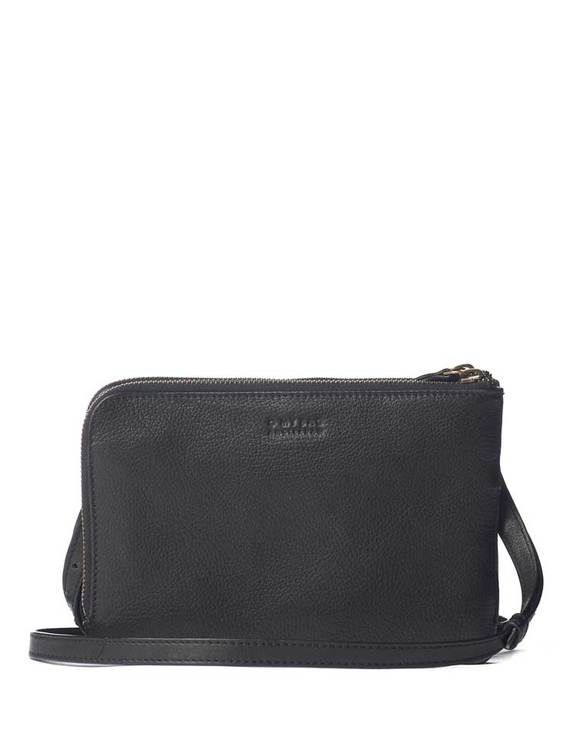 Axelremsväska svart krokildmönster, Lola från O My Bag