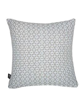 Kuddfodral återvunnen textil, grå/vit