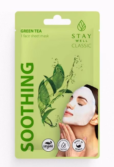 Stay Well Classic Mask Soothing Green Tea, 10-pack