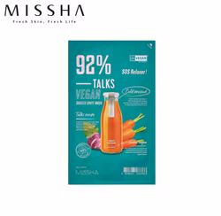 MISSHA Talks Vegan Squeeze Sheet Mask SOS Relaxer, kort datum - 70% rabatt!
