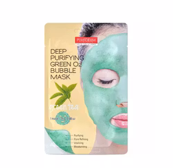 PUREDERM Deep Purifying Green O2 Bubble Mask Green Tea