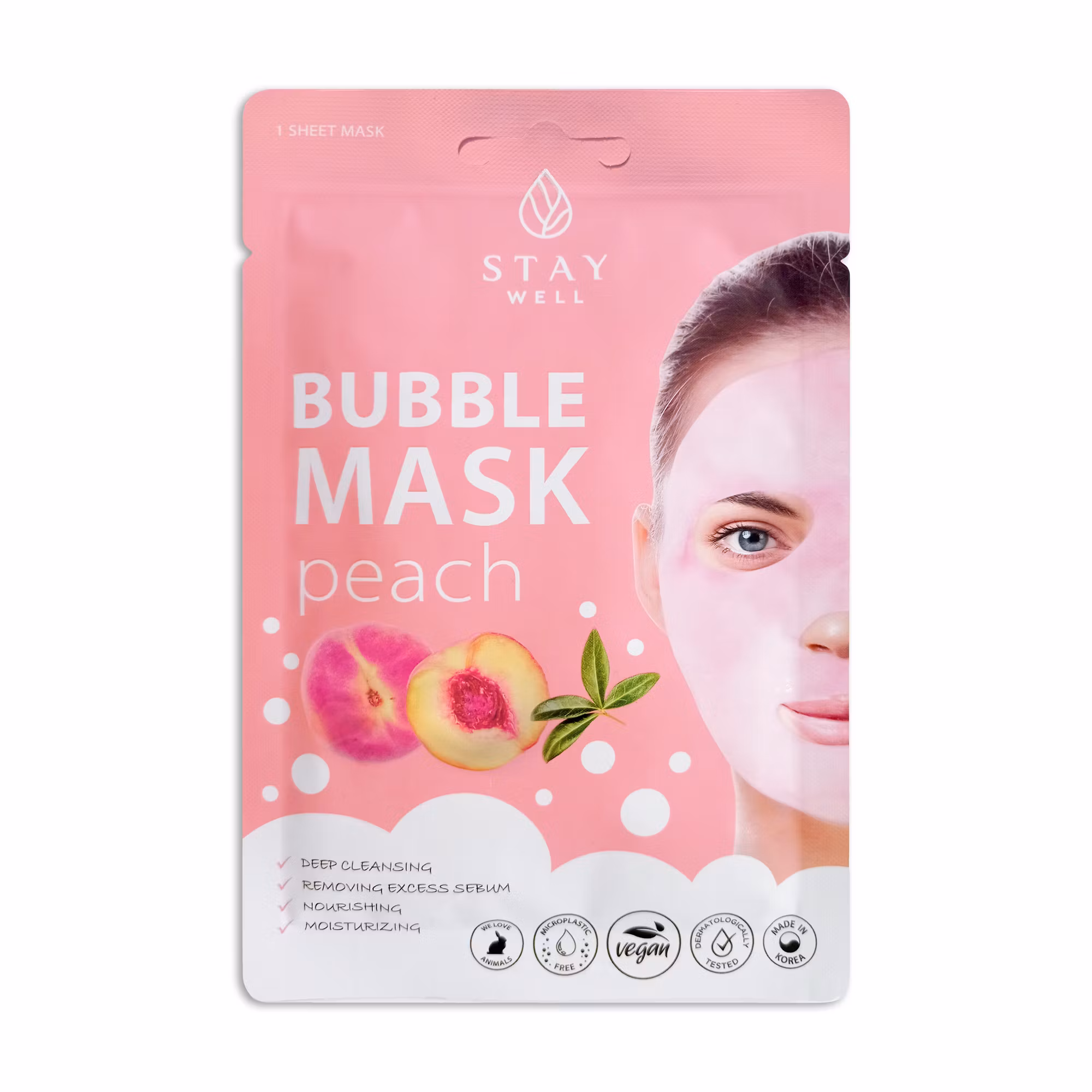 STAY WELL Deep Cleansing Bubble Mask Peach