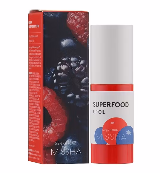 MISSHA Super Food Lip Oil Berry, 5.2 g