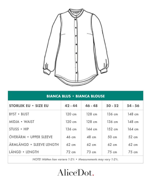 Bianca blus Aqua blå