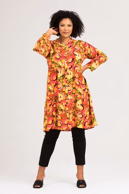 Elise skjorta/klänning Peony multi
