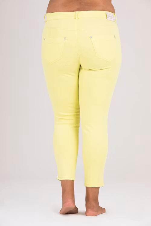Power zip jeans gul