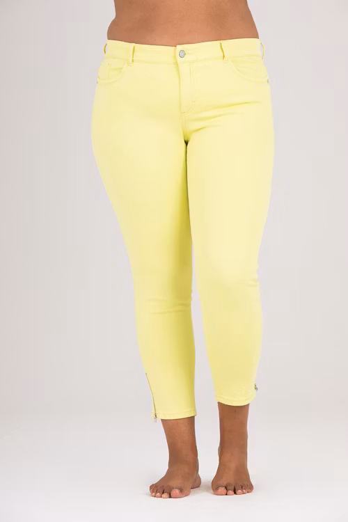 Power zip jeans gul