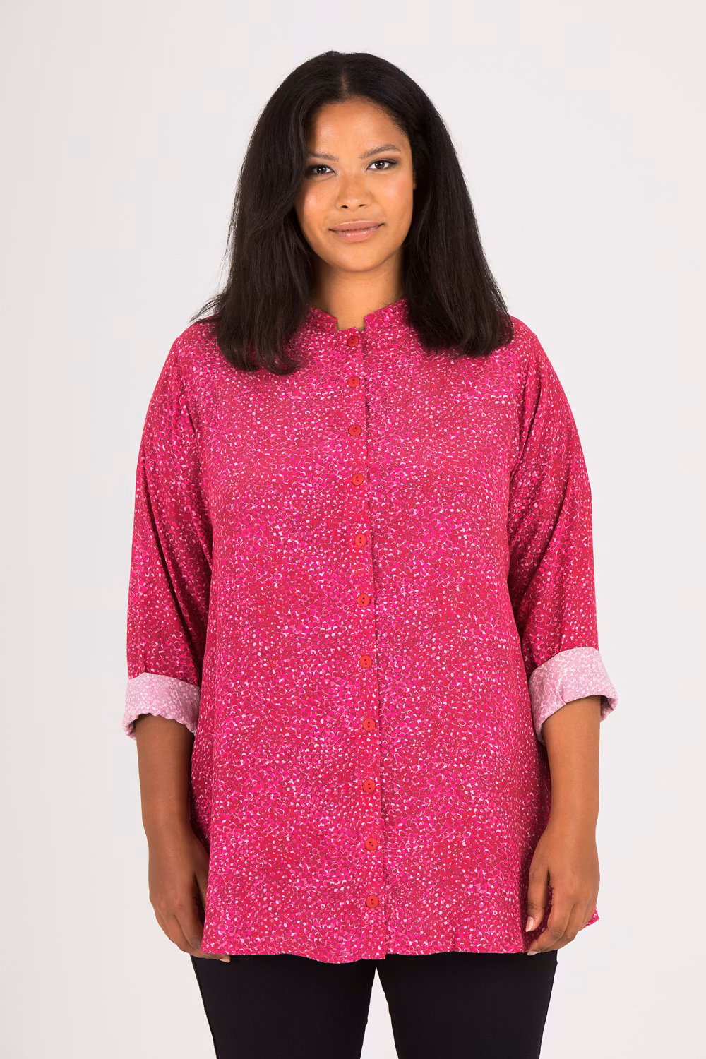Lea skjorta mönstrad cerise