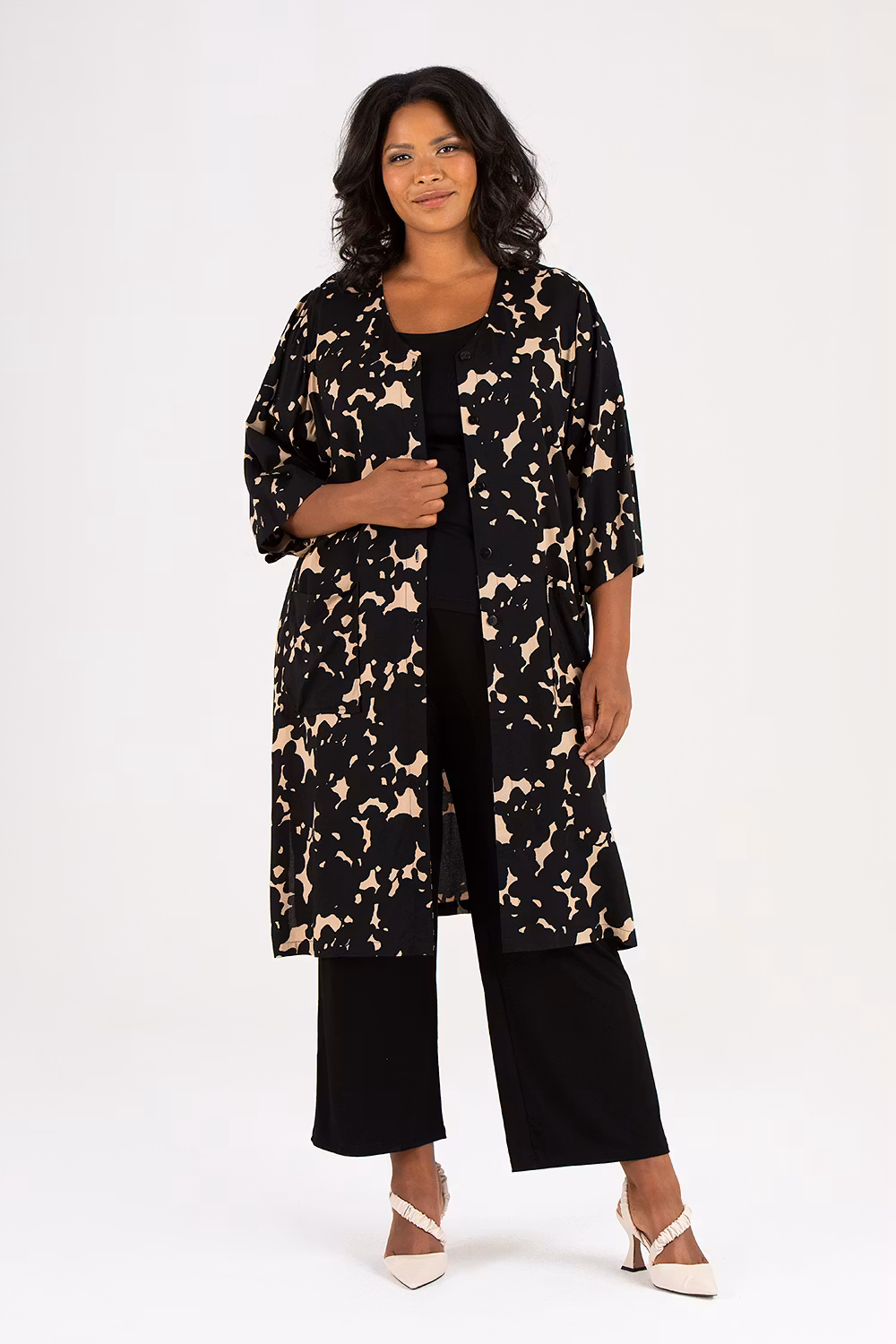Meja kimono Ink beige/svart
