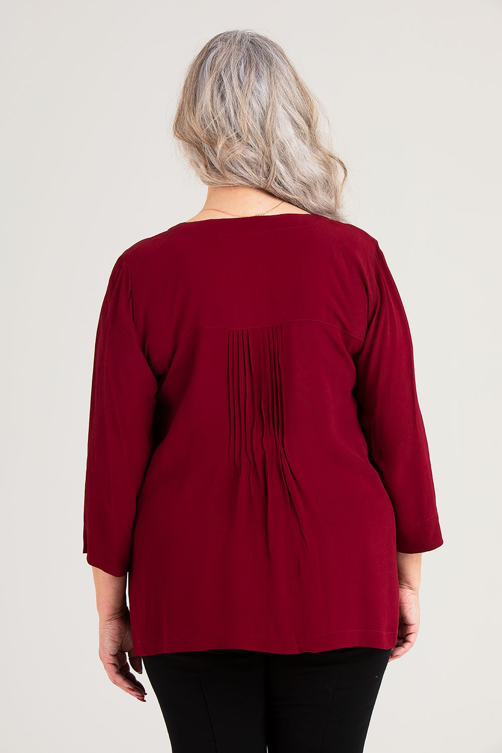 Ella blus vinröd