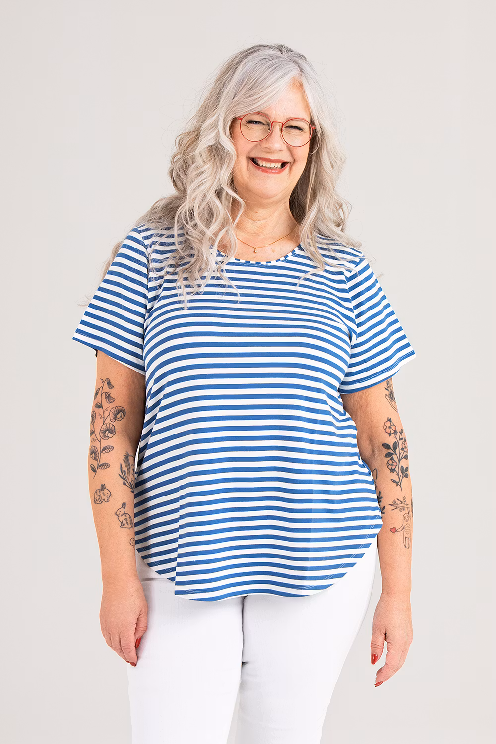 Lina topp blå/vit