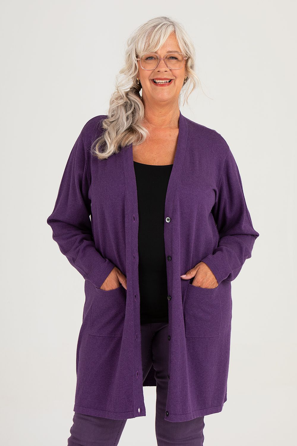 Vallmo cardigan lila