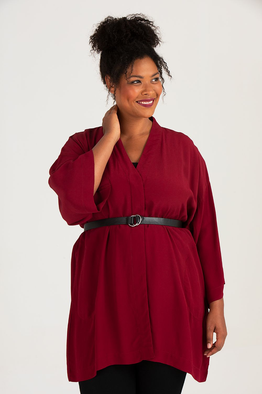 Malin kimono vinröd