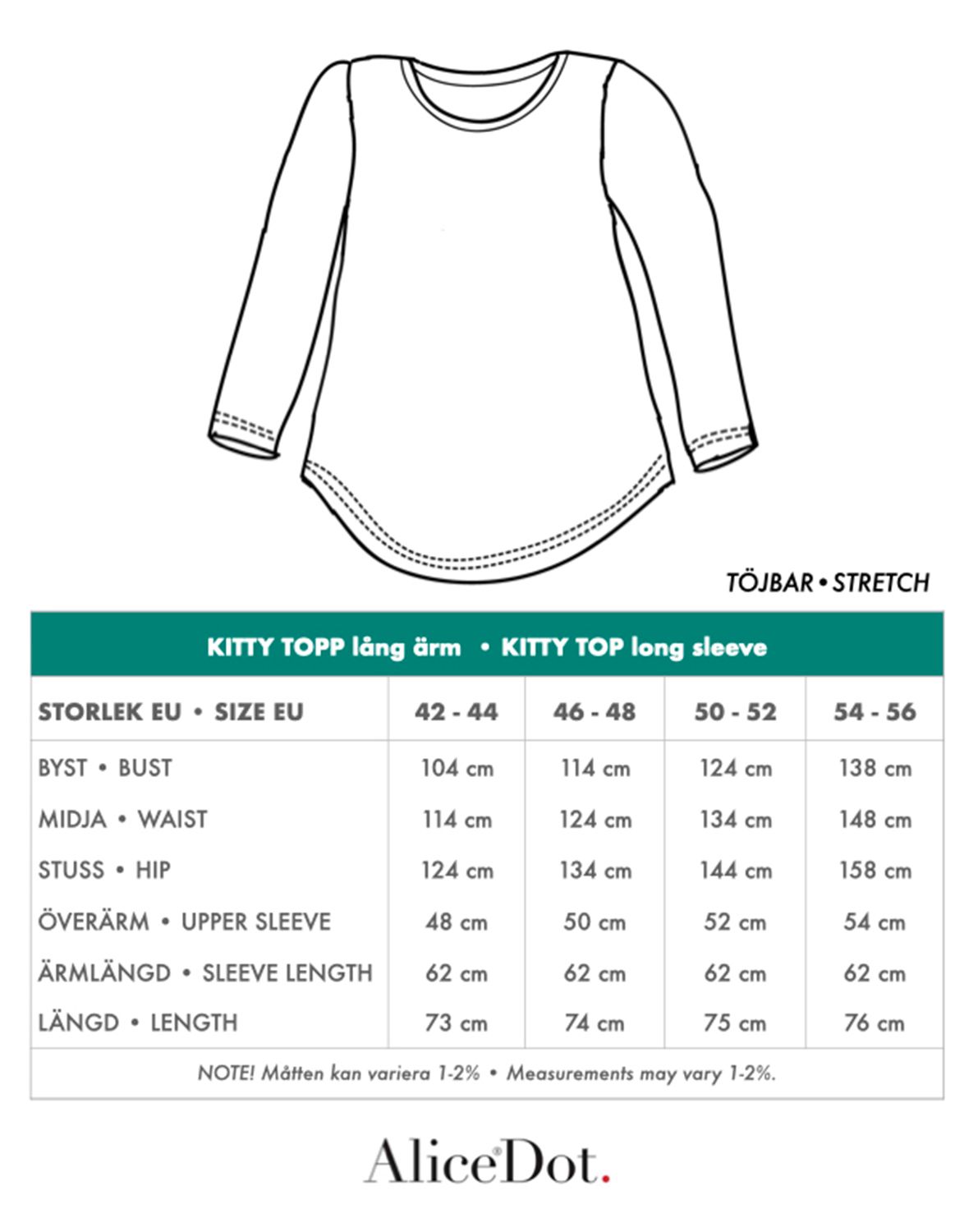 Kitty topp randig röd/vit
