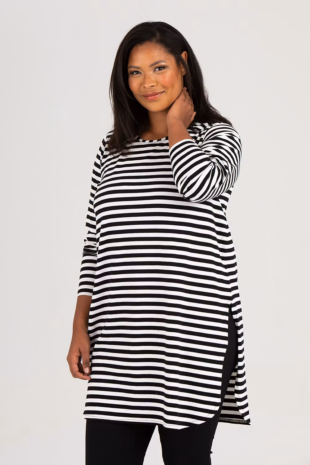 Kate tunic striped black/white
