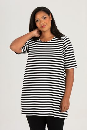 Penny klänning/tunika randig svart/vit