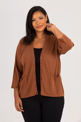 Syster cardigan copper brown