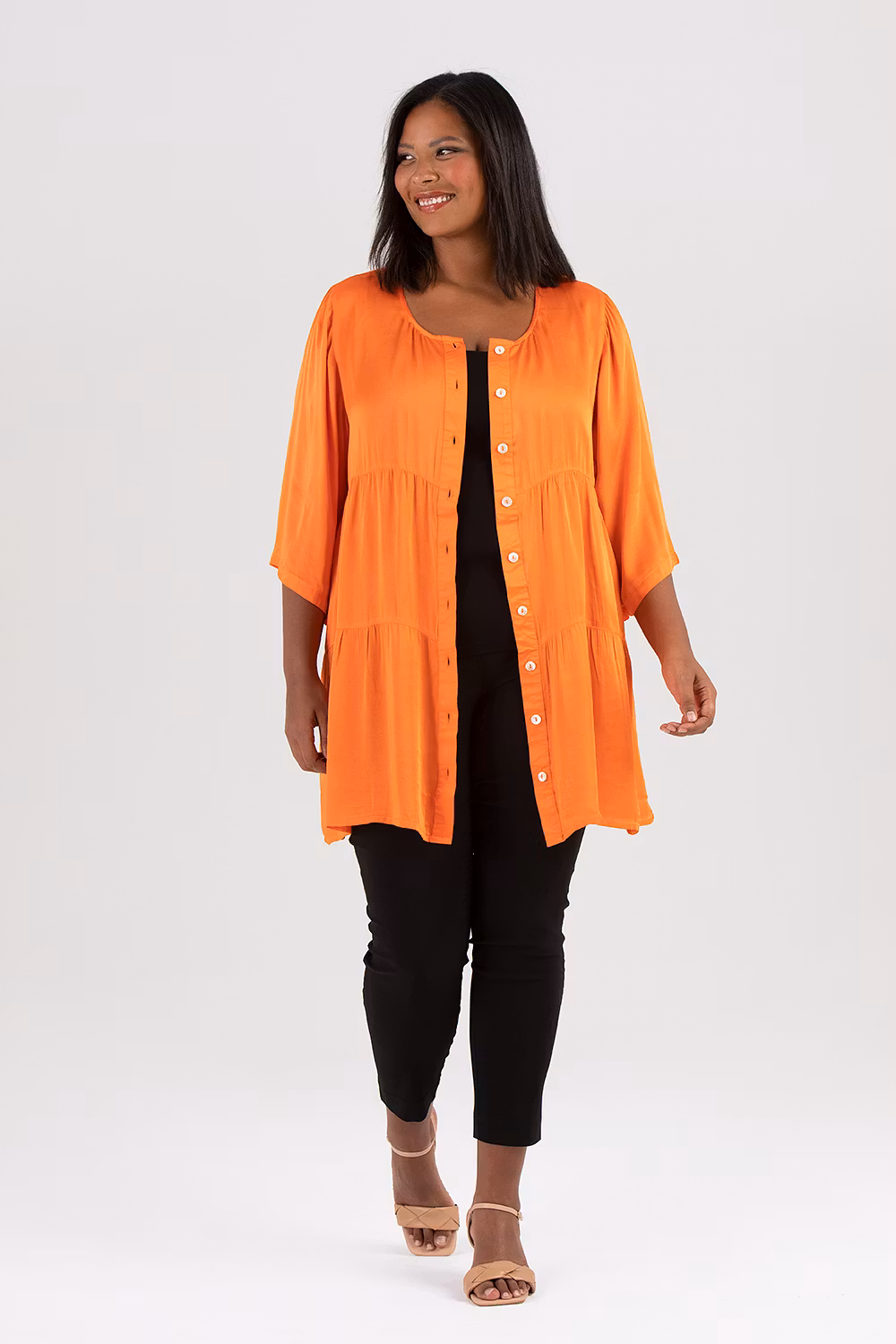 Nena skjorta/ klänning orange
