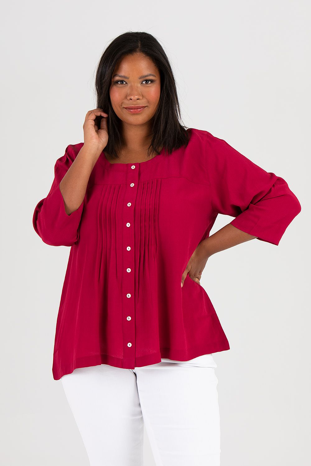 Ella blus hallon/cerise