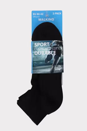 Sportsocka bomull svart 2-pack