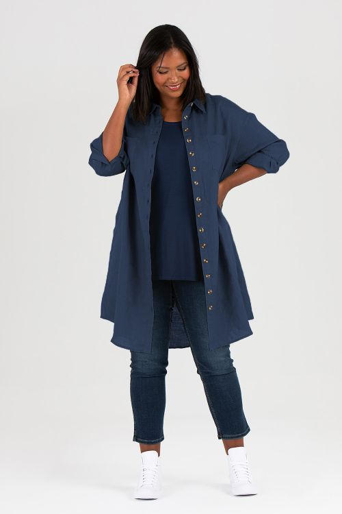 Mynta dress / shirt dark blue
