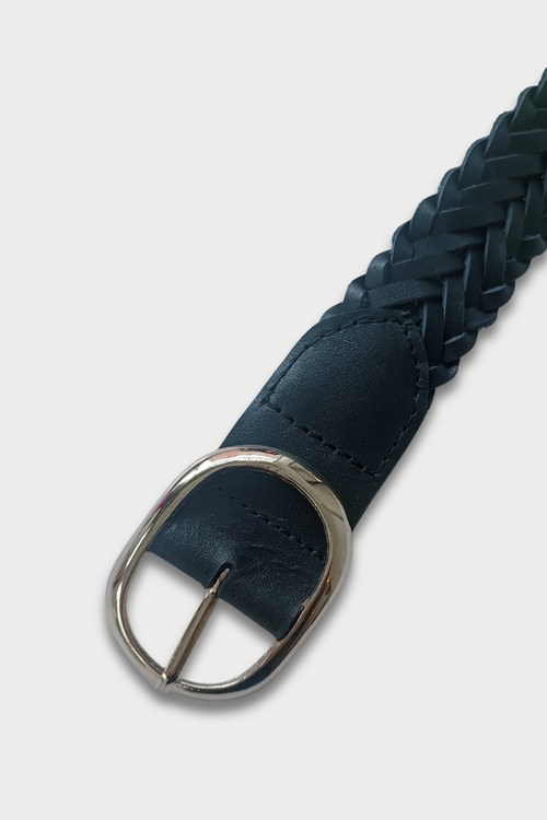 Free braided leather belt, XL black