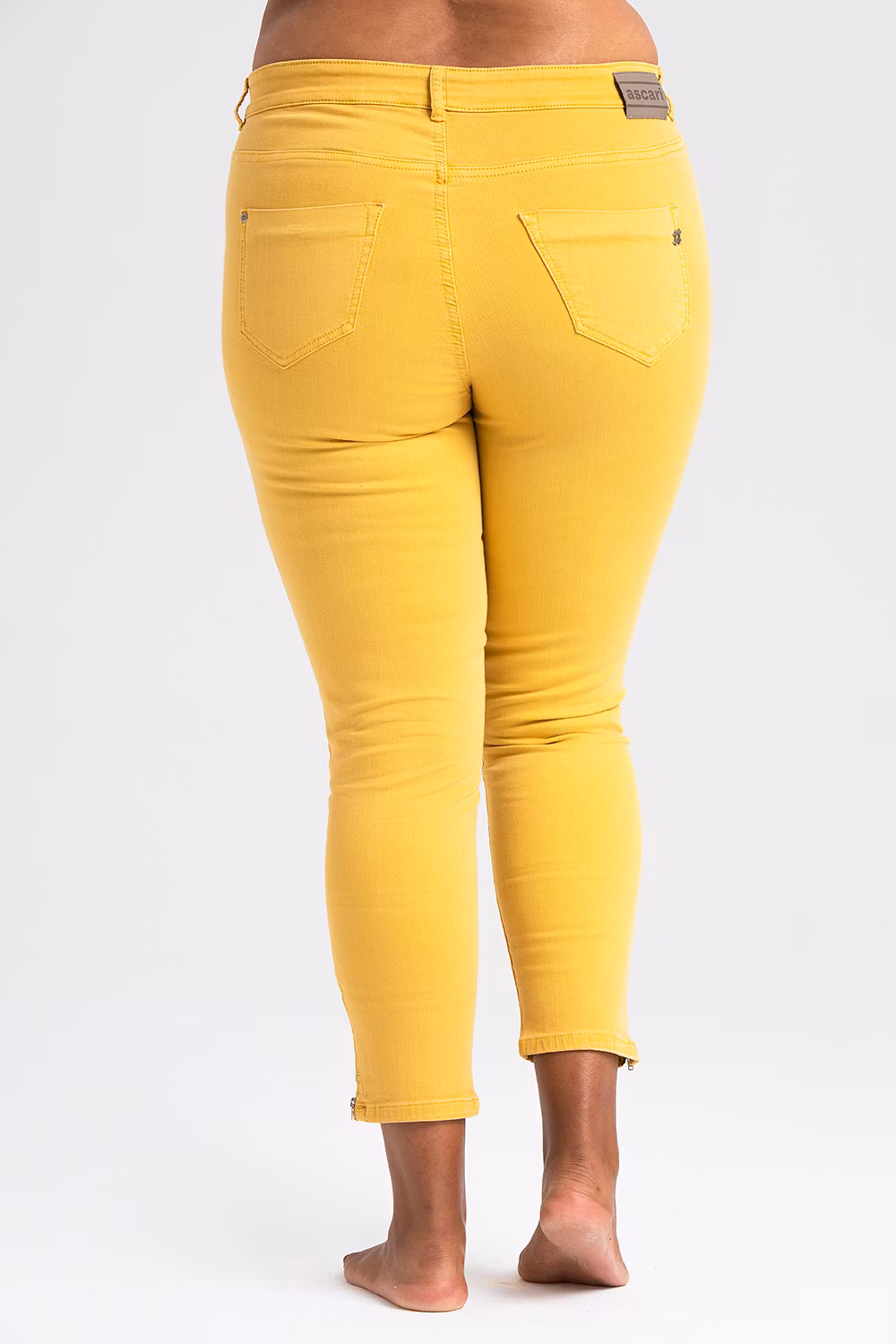 Power zip jeans solrosgul