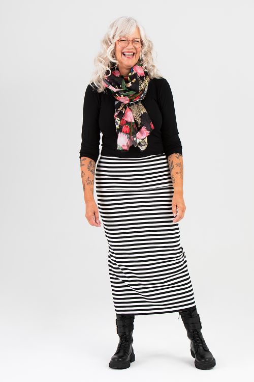 Bim skirt striped black/white