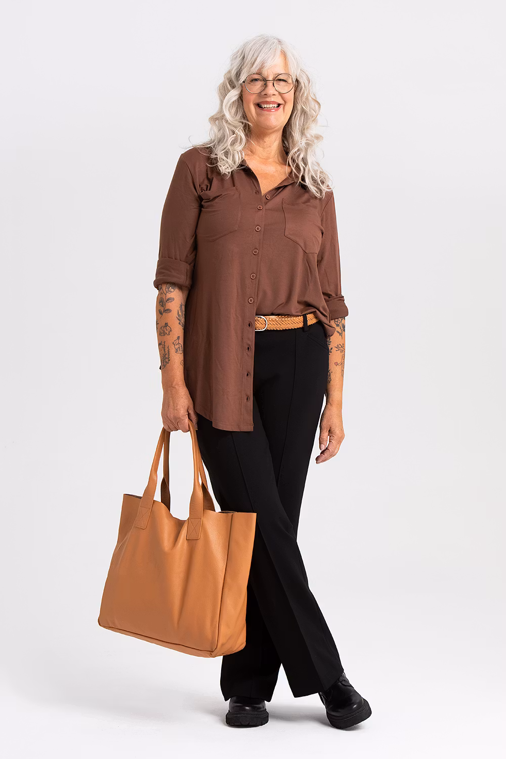Follow bag leather, black