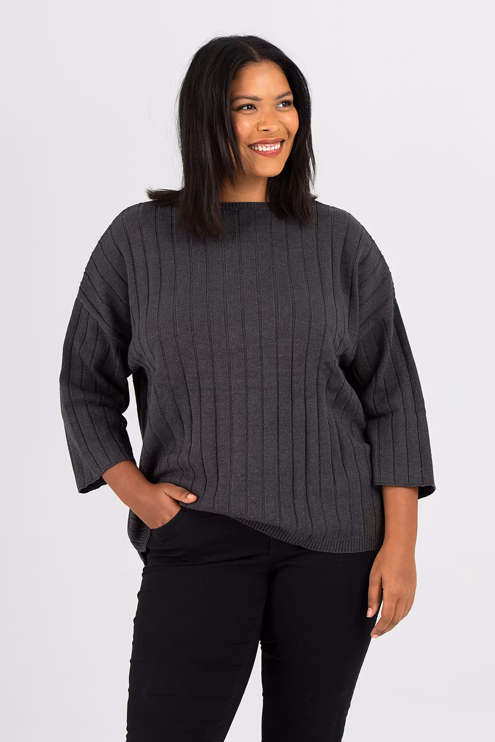 Vicky knitted sweater dark grey