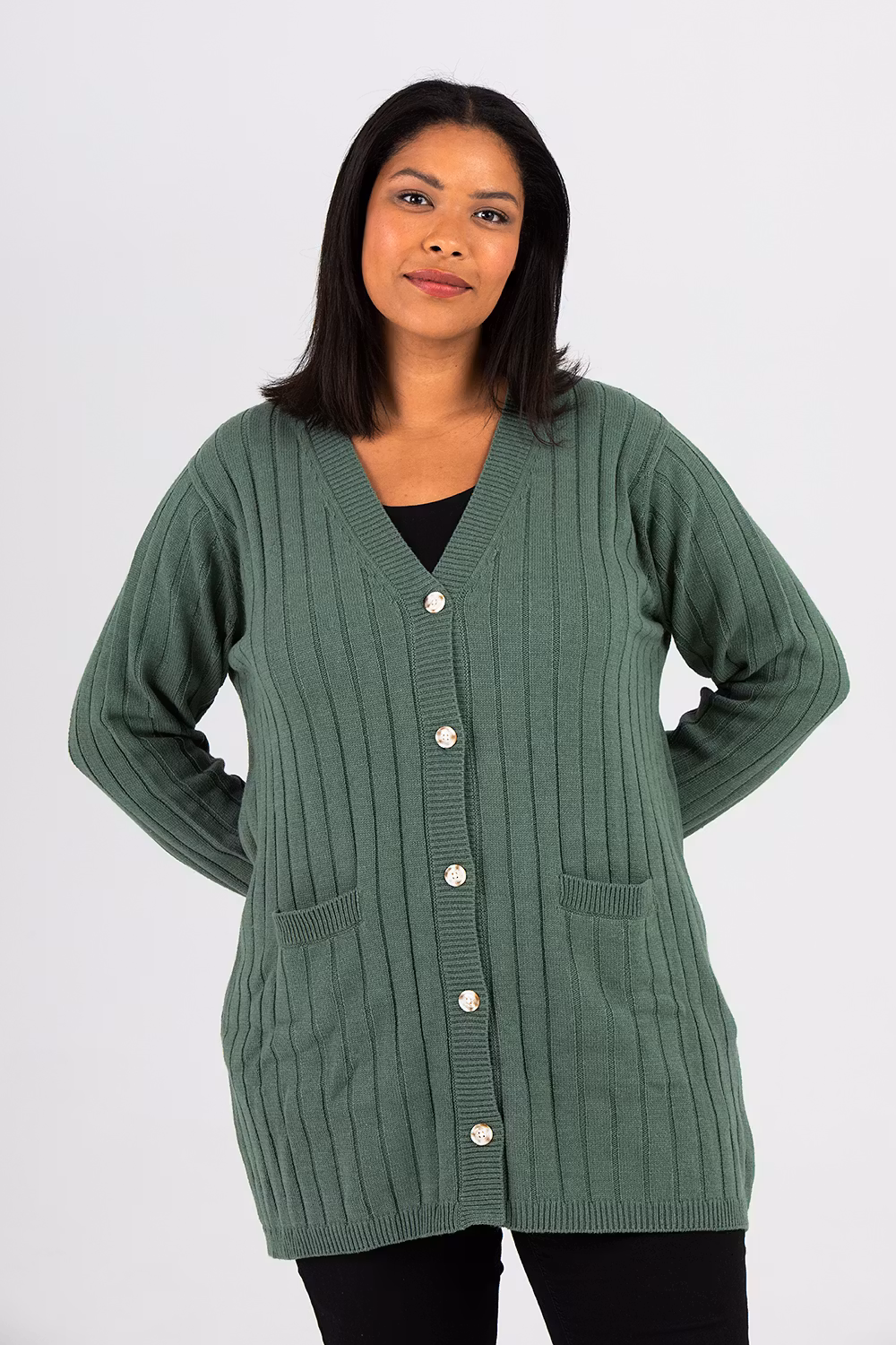 Vicky knitted cardigan green