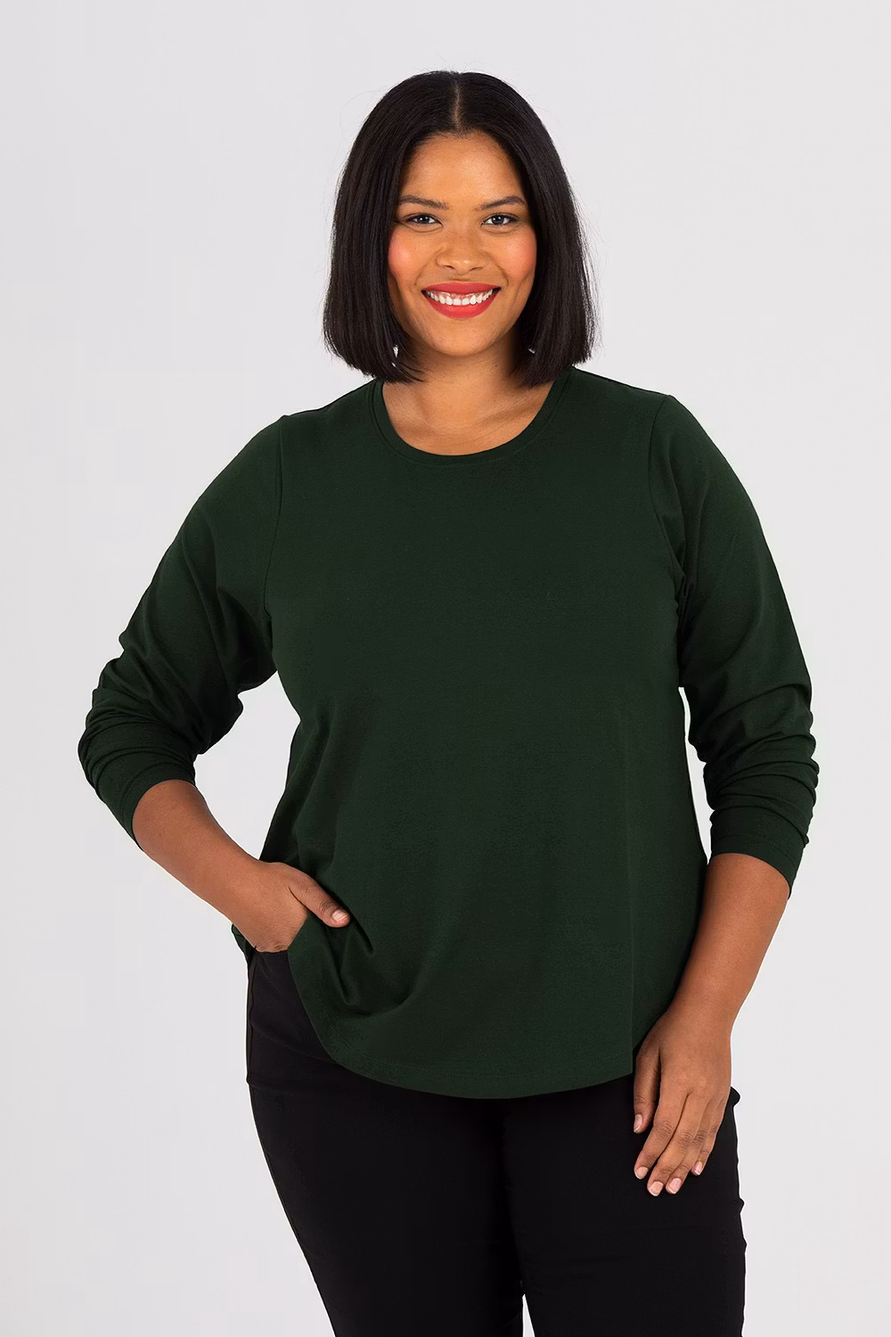 Kitty top dark green