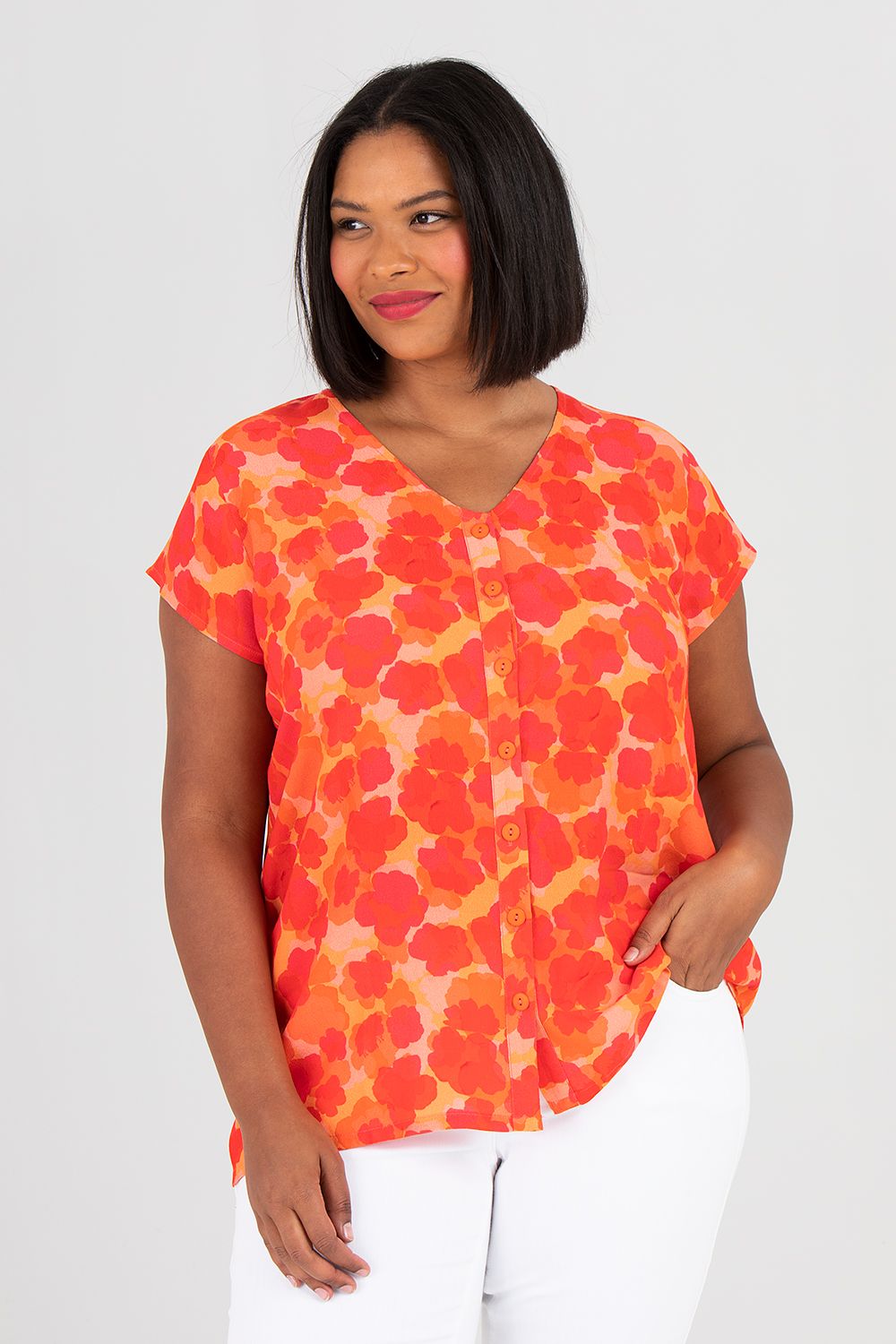 Cilla top Sangria red