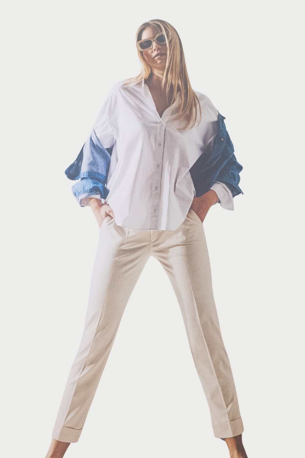 Chino byxa 3375 naturvit
