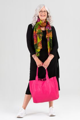 Follow bag leather, cerise
