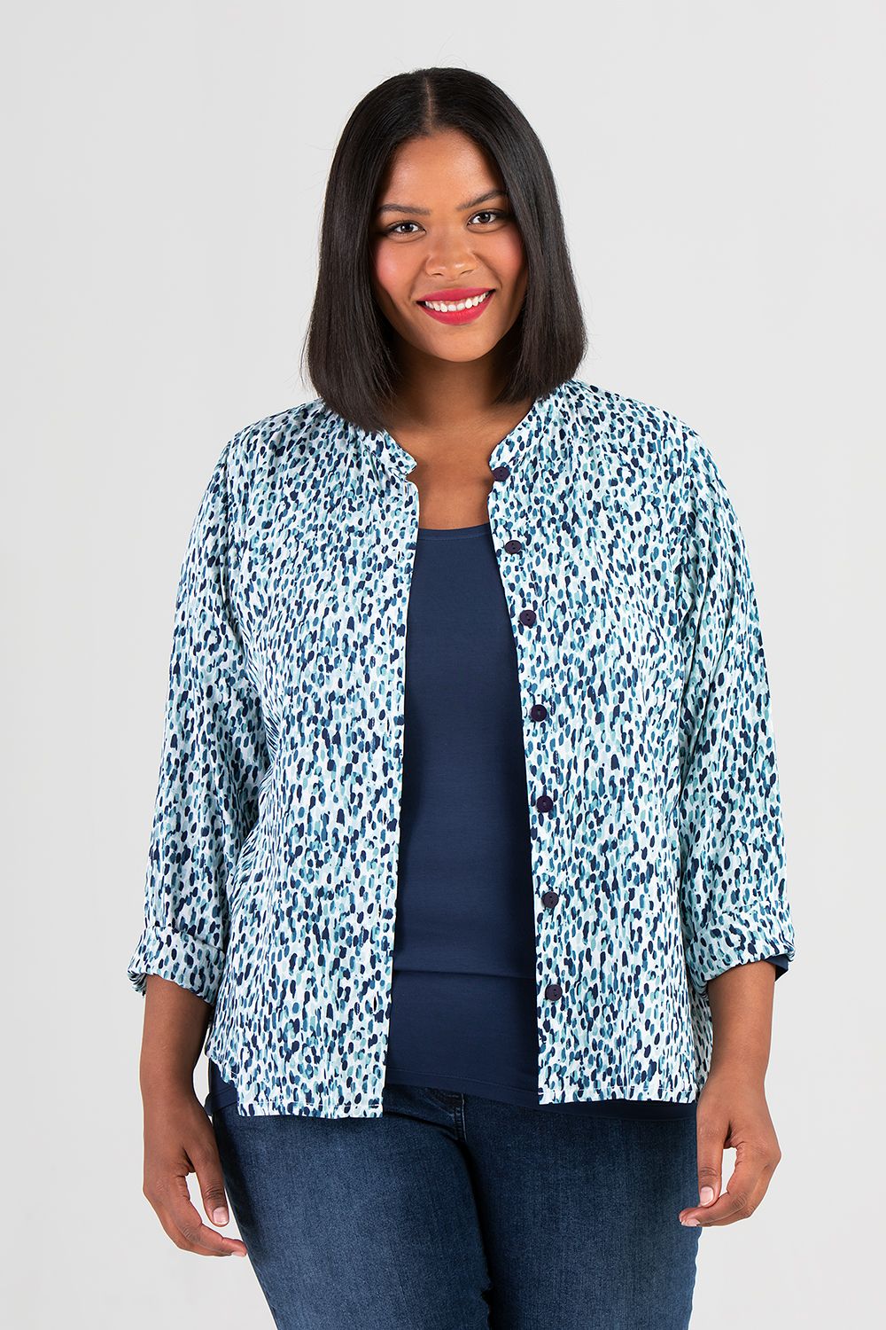 Bianca blus Aqua blå