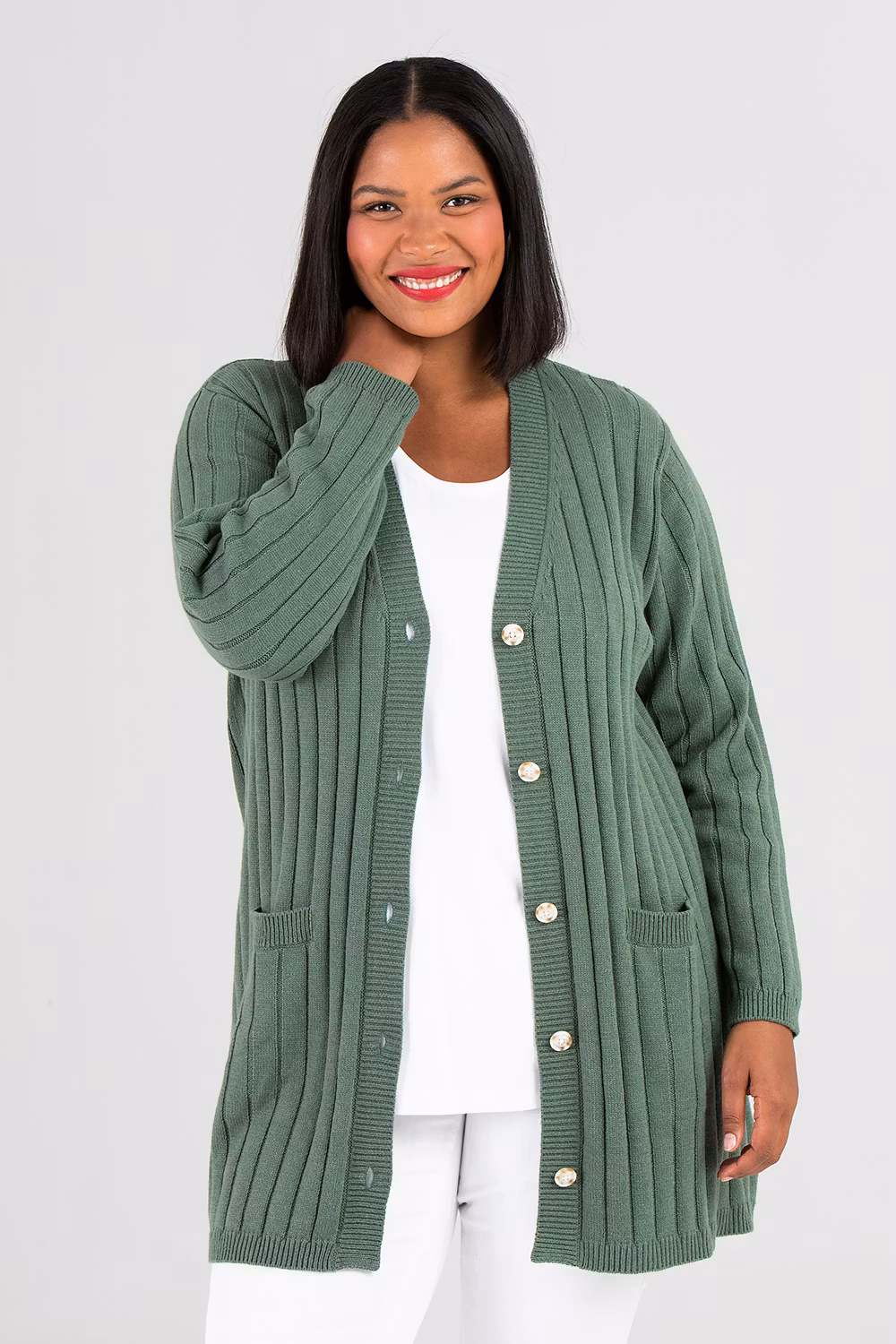 Vicky knitted cardigan green