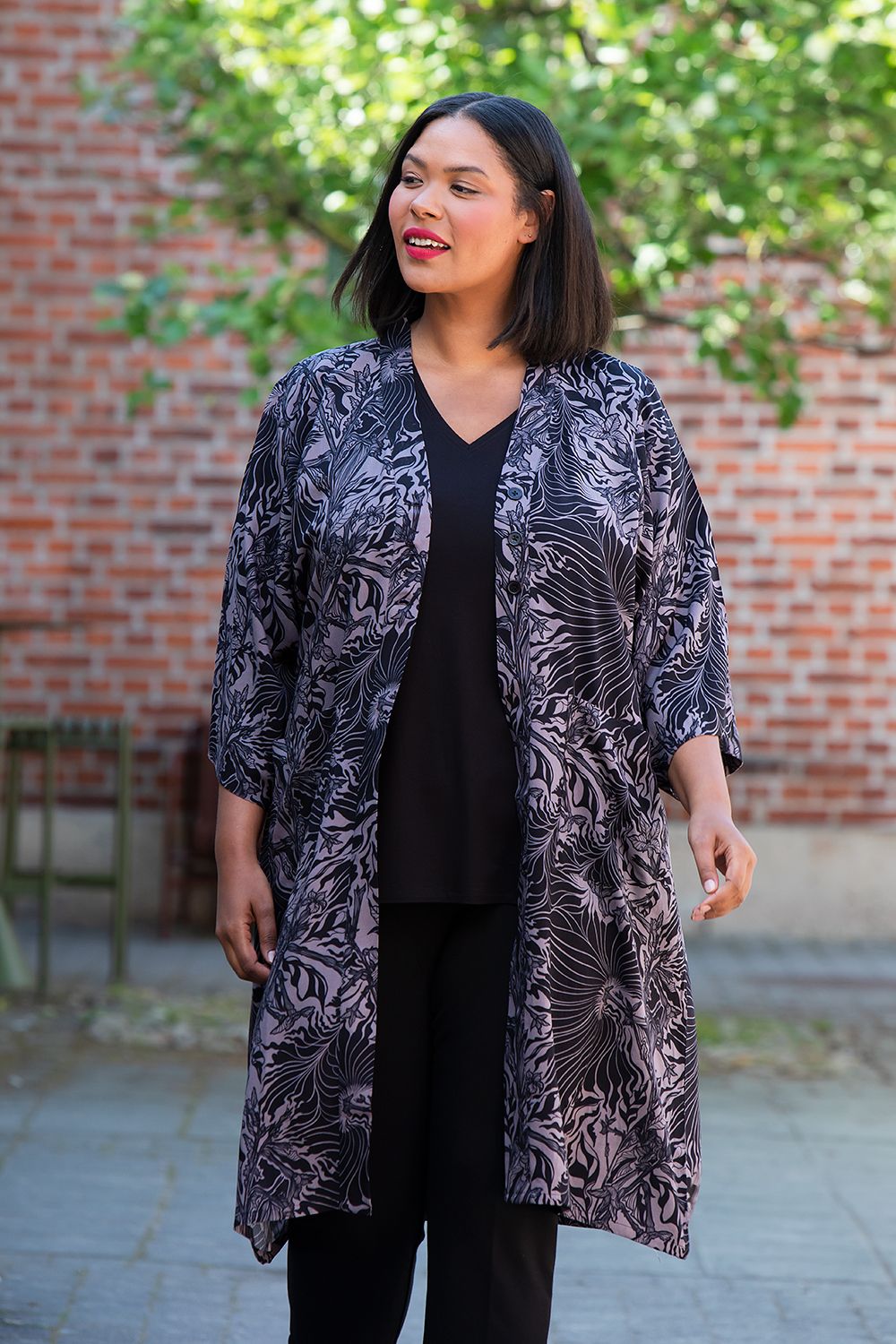 Maja kimono Solana svart/grå