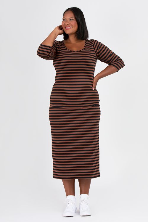 Bim skirt striped brown/black