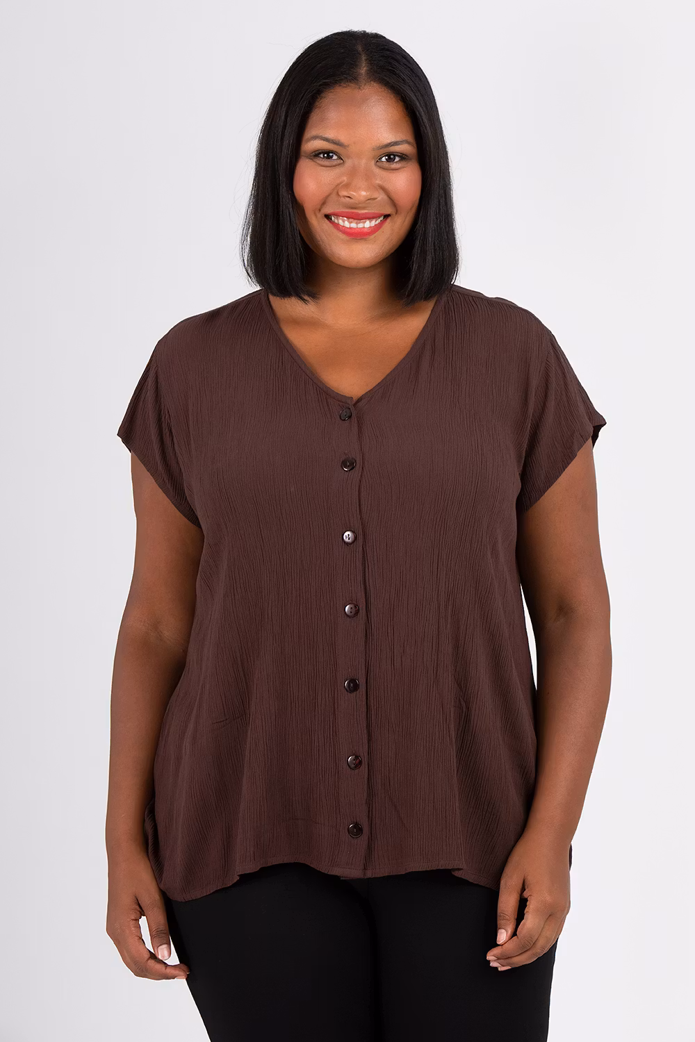 Tillie blus/topp mörkbrun