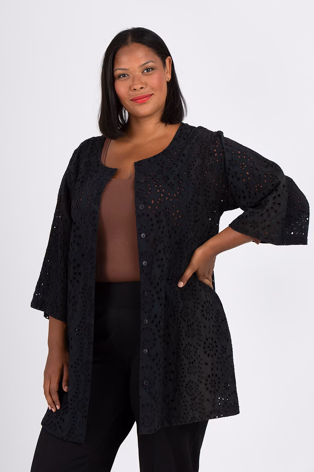 Nio shirt/dress black embroidery